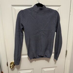 Gray Textured Knit Sweater